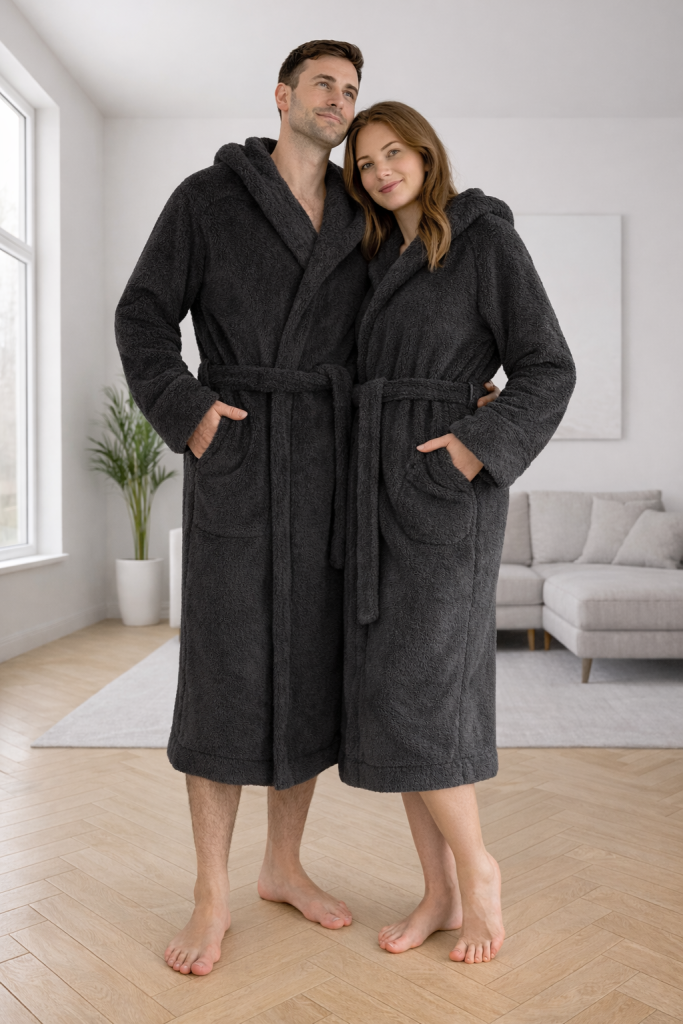 Як обрати та з чим носити Халат унісекс з капюшоном Cuddle, темно-сірий
